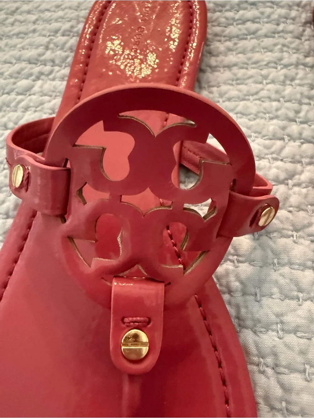 Tory Burch Coral Logo Thong Sandals